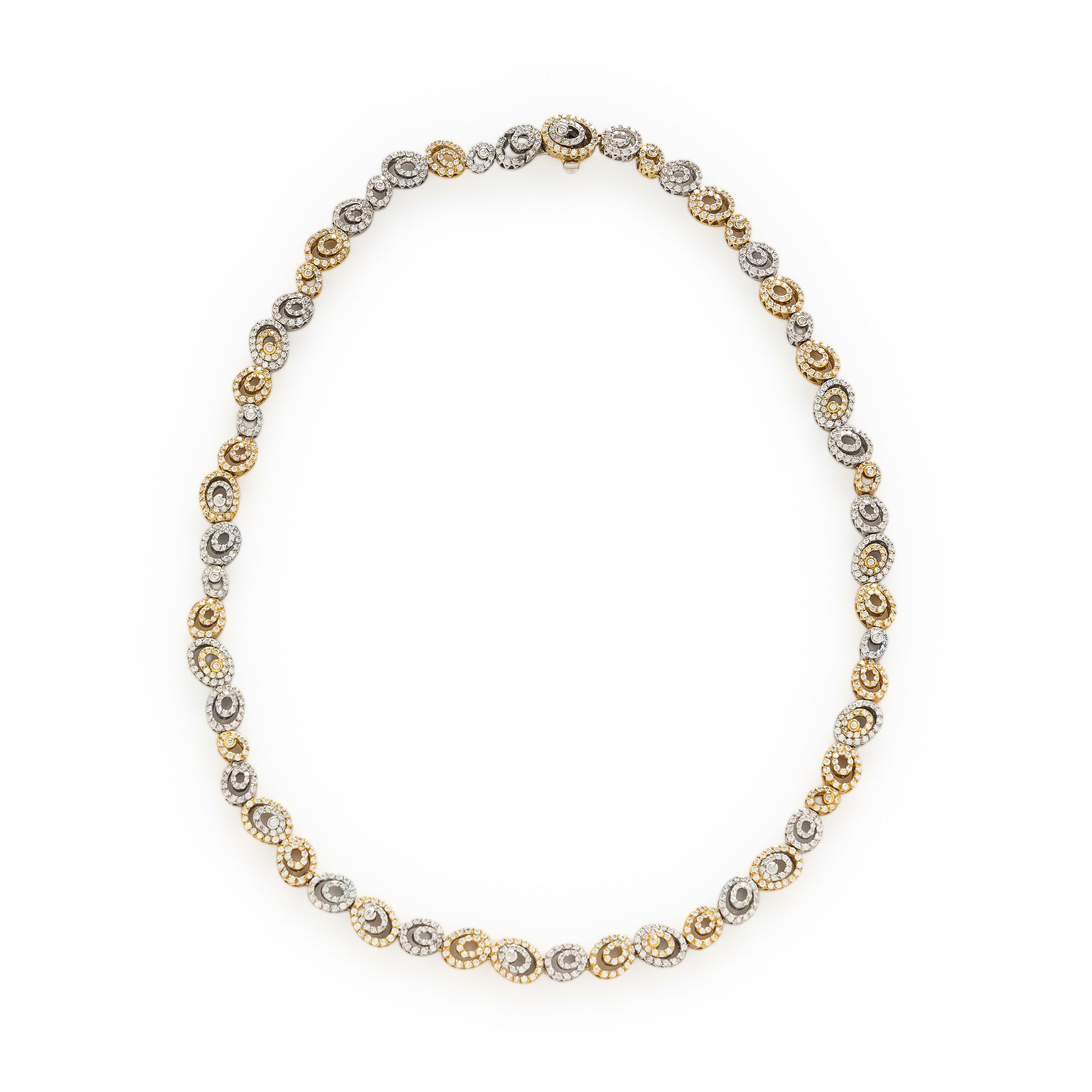 Ponte Vecchio Gioielli, Diamond and Bicolor Gold 'Saturno' Necklace