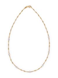 ROBERTO COIN, YELLOW GOLD AND DIAMOND 'DOGBONE CHAIN' NECKLACE