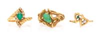 A Collection of 14 Karat Yellow Gold Jewelry, 25.10 dwts.