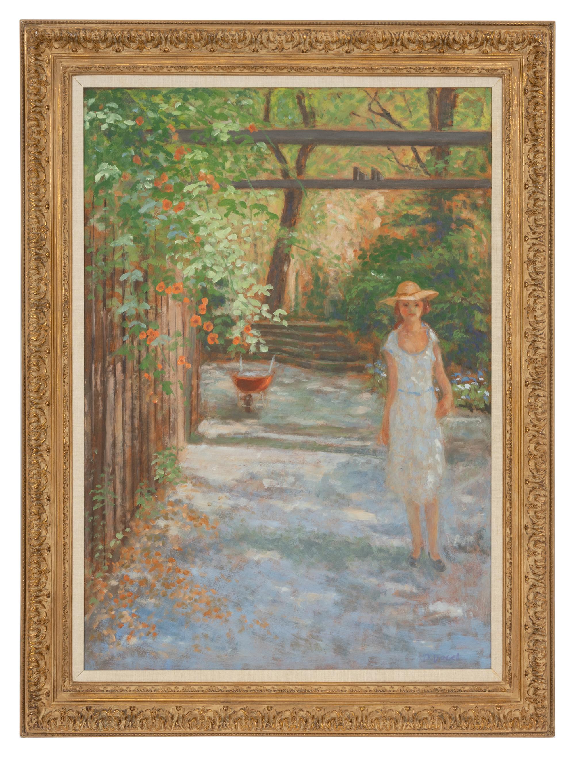 A Woman Strolling in a Garden