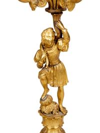 A Pair of Louis Philippe Gilt Bronze Five-Light Figural Candelabra