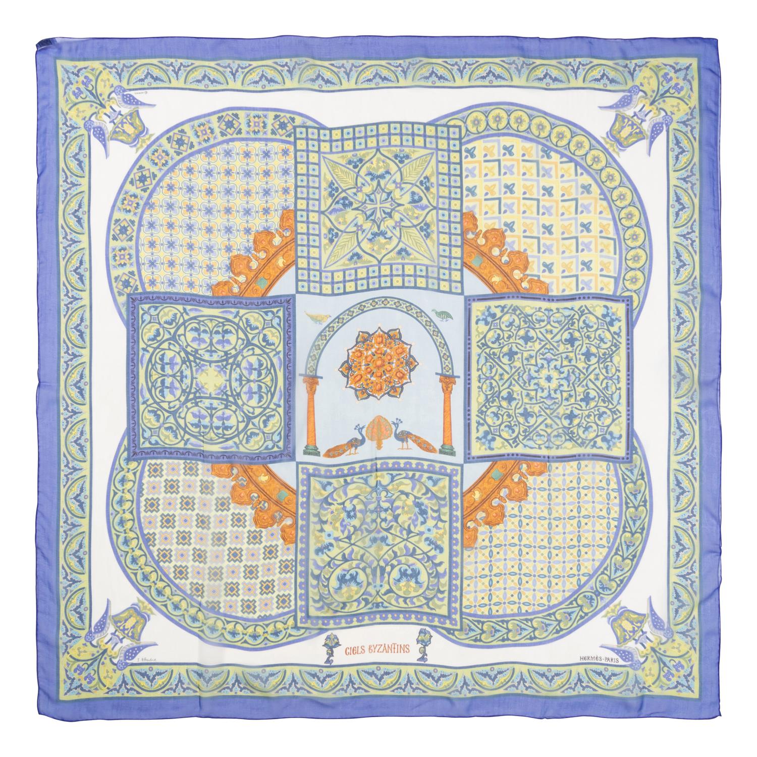 Three Hermès 90cm Silk Chiffon Scarves