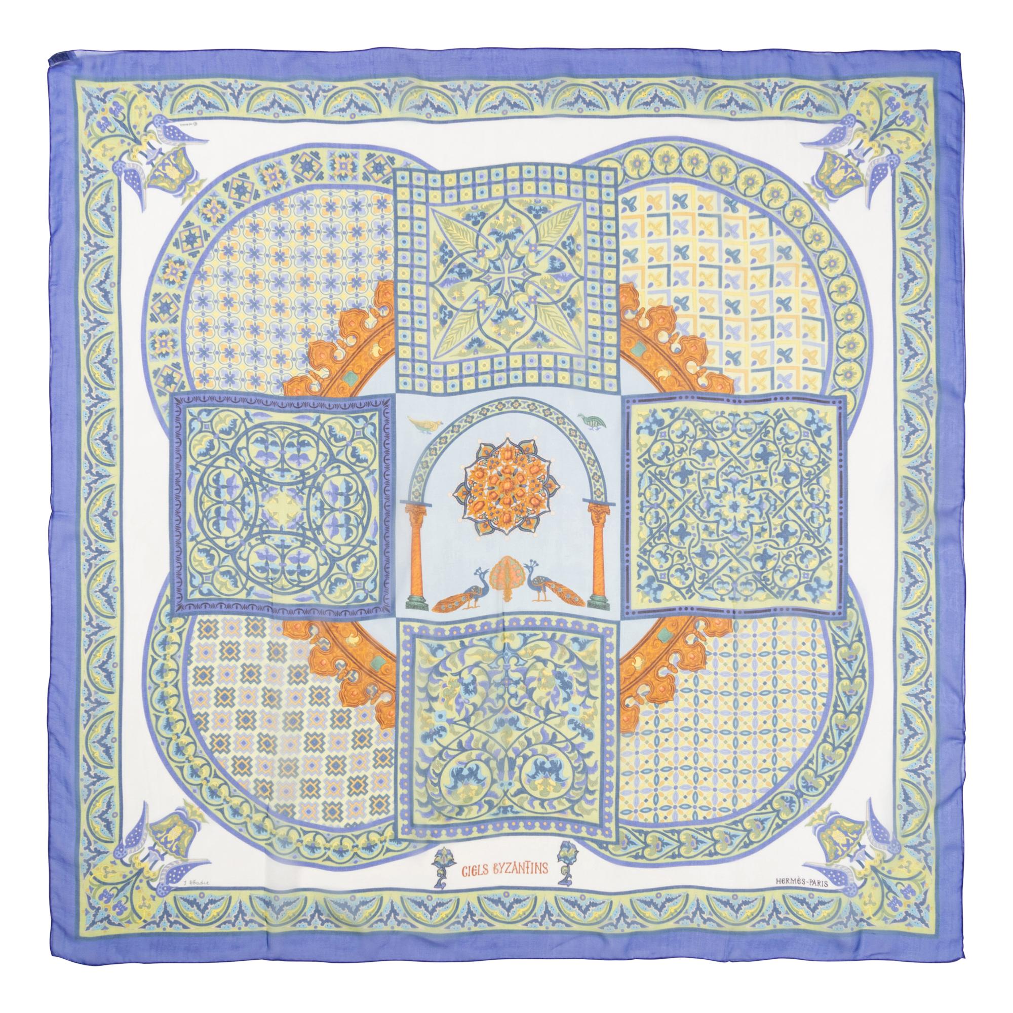 Three Hermès 90cm Silk Chiffon Scarves