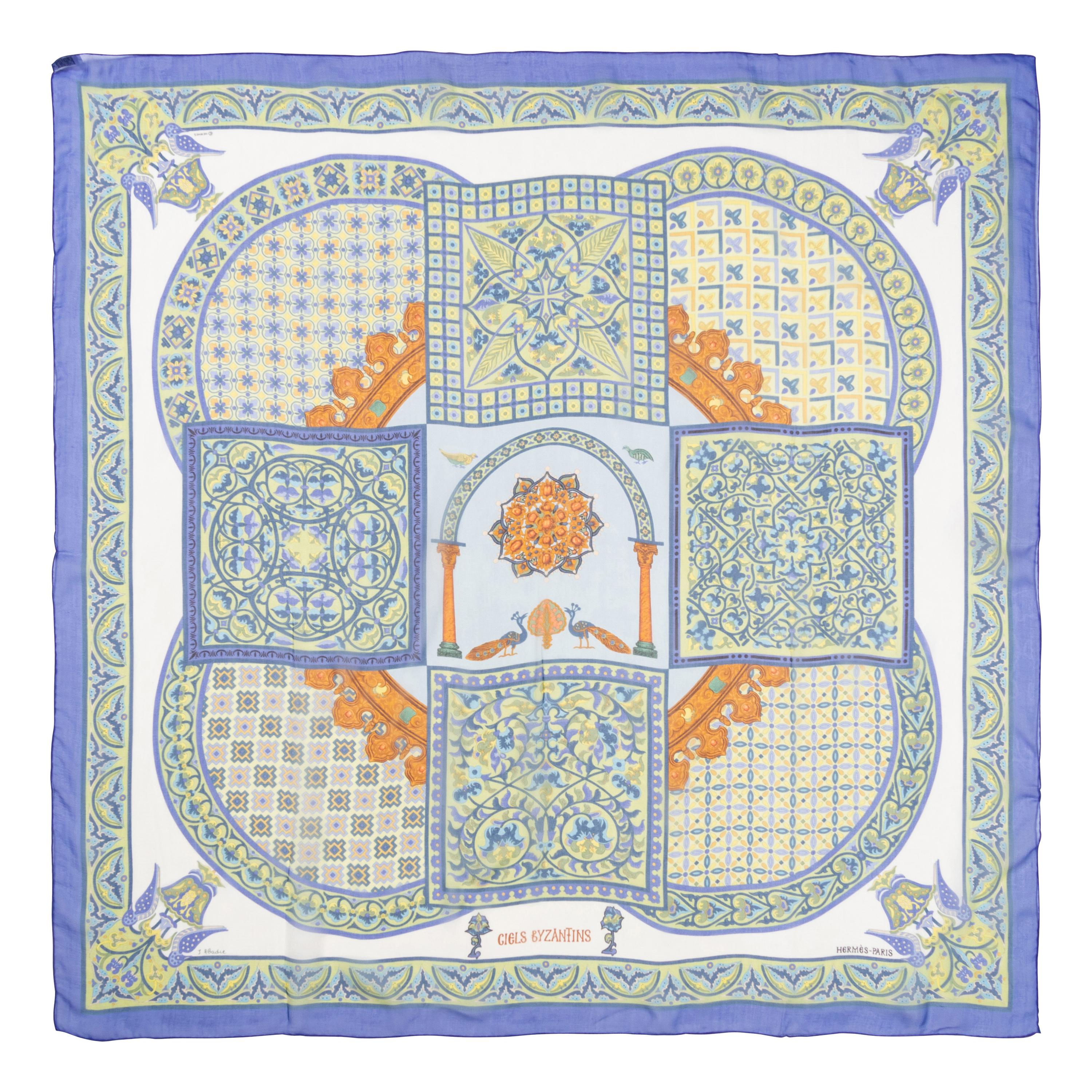 Three Hermès 90cm Silk Chiffon Scarves