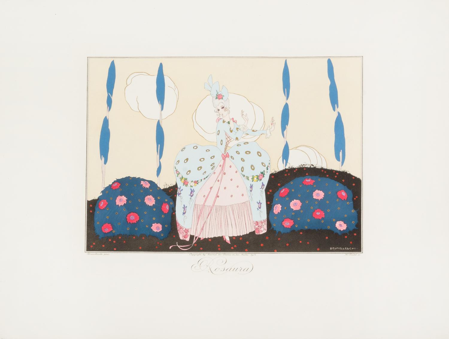LOW, Friederike ("Fritzi", 1891-1975). Three fashion sketches.