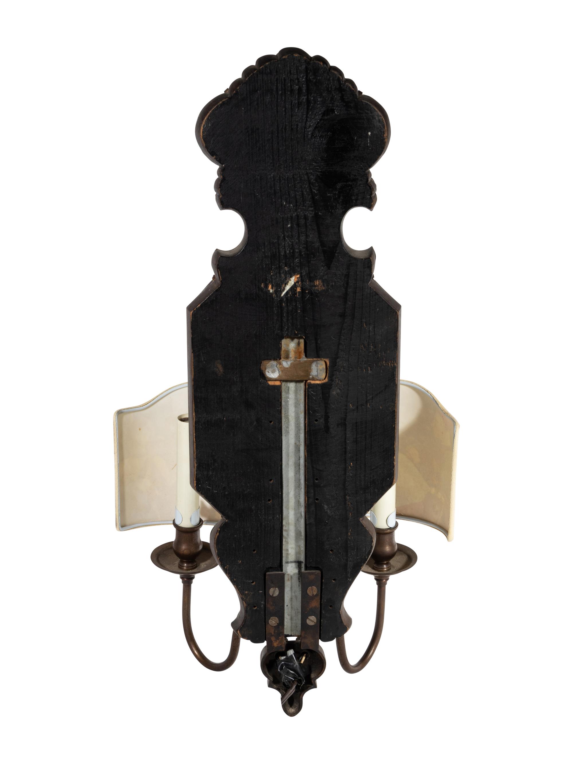 A Venetian Etched Glass Two-Light Sconce