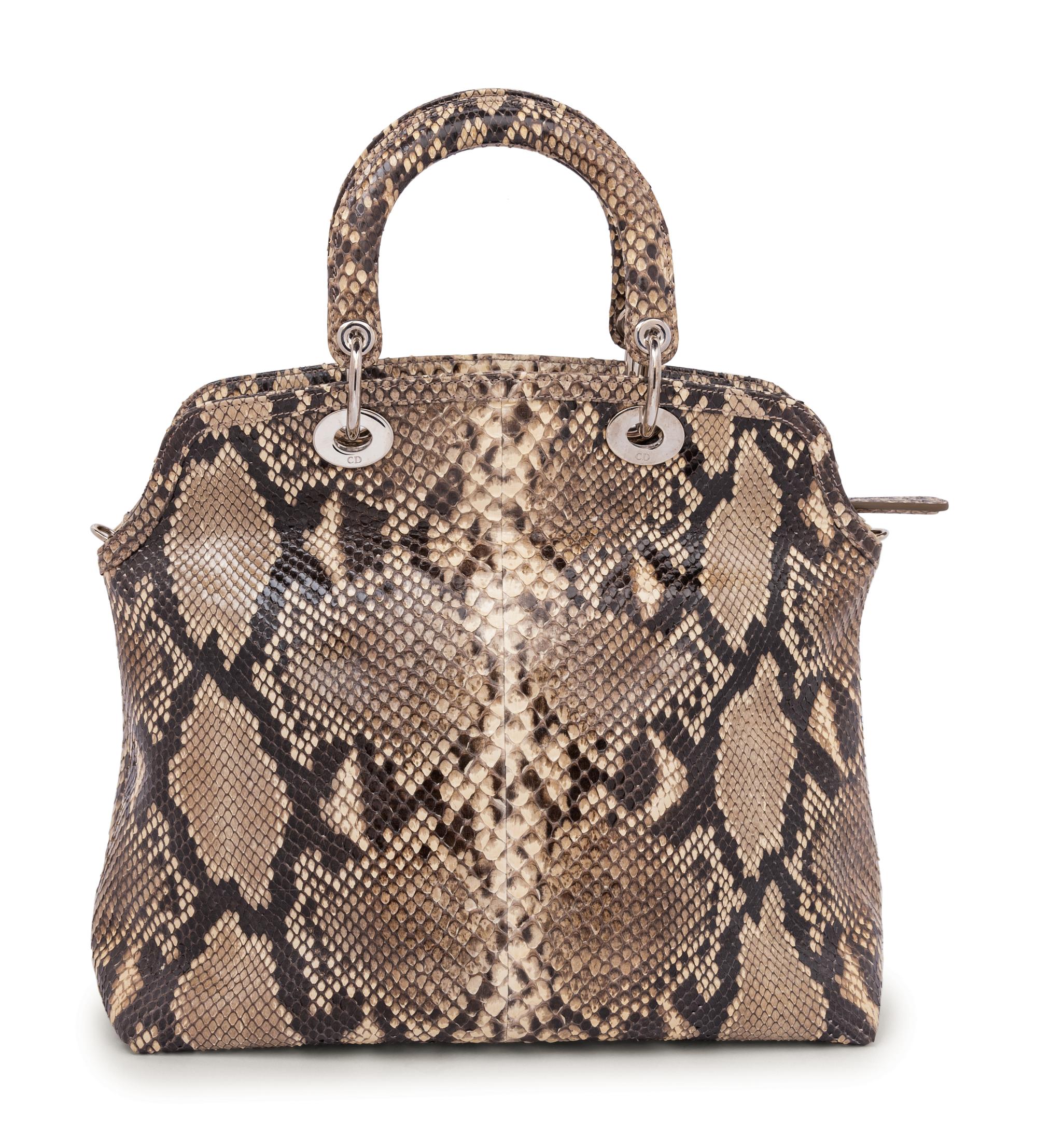 Christian Dior Tan Python Granville Bag, 2011
