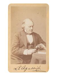 AGASSIZ, Louis (1807-1873). CDV signed ("L.E. Agassiz"). Boston: A. Sonrel, ca 1870s.