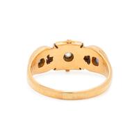 ANTIQUE, YELLOW GOLD, DIAMOND AND SAPPHIRE RING