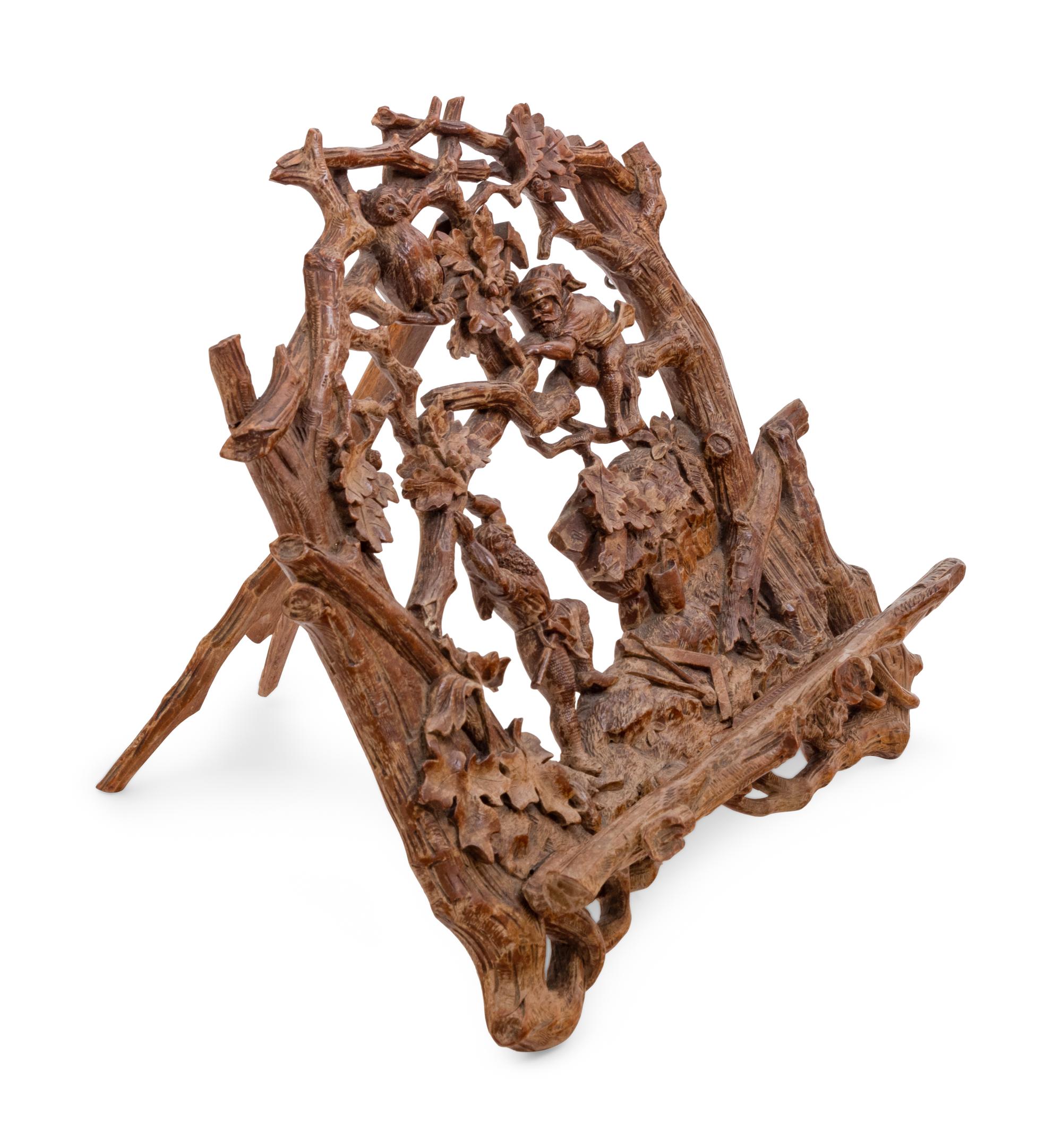 A Black Forest Carved Music Stand
