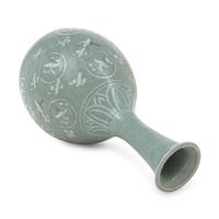 12 Korean Celadon Porcelain Ground 'Crane and Cloud' Bottle Vases