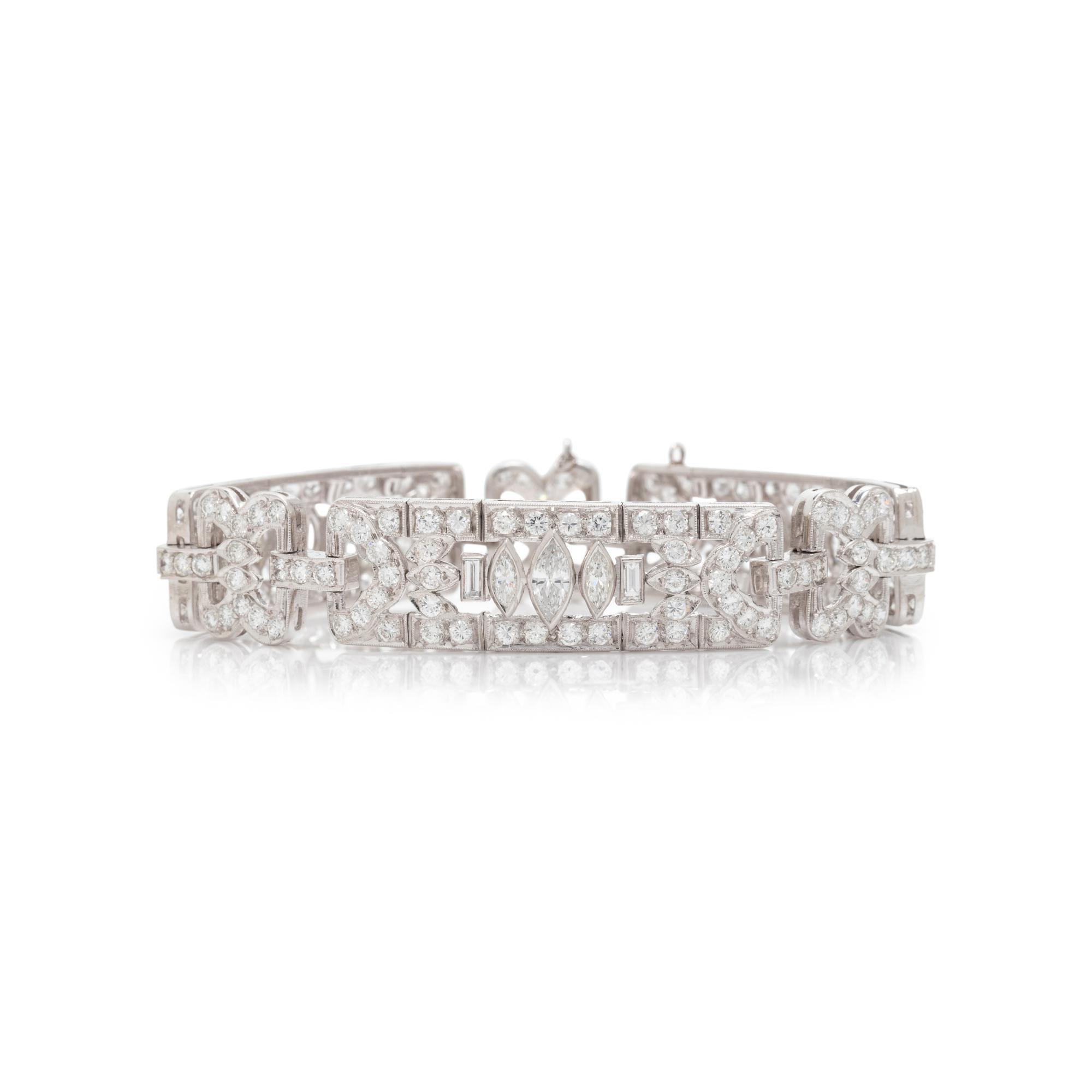 ART DECO, PLATINUM AND DIAMOND BRACELET