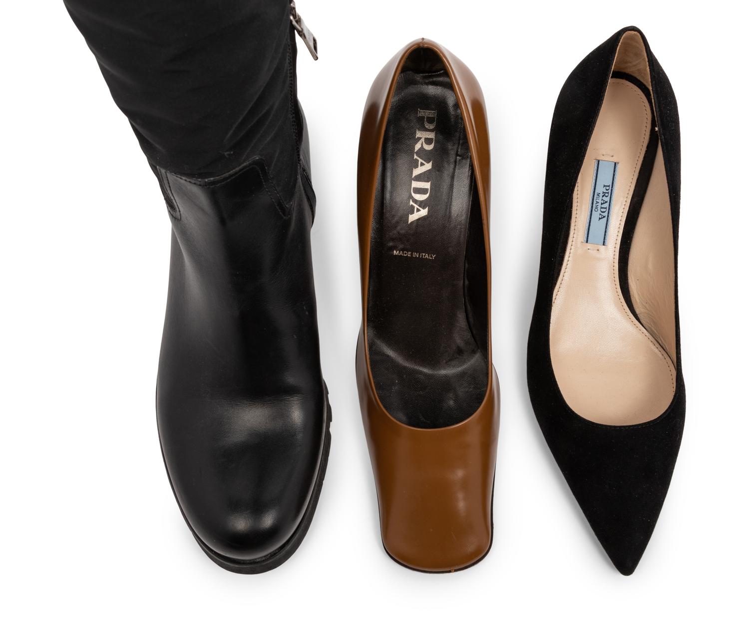 Three Pairs of Prada Footwear