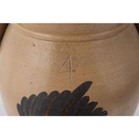 A Four Gallon Stoneware Butter Churn