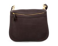 A Gucci Brown Leather Vintage Reversible Saddle Shoulder Bag, 9.75" H x 10.75" W x 2" D; Strap drop: 8.5"- 9".