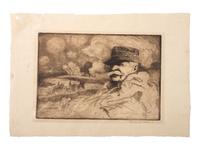 [WORLD WAR I]. WALL, Bernhardt (1872-1956), artist. 3 etchings of John J. Pershing & Joseph Joffrey.