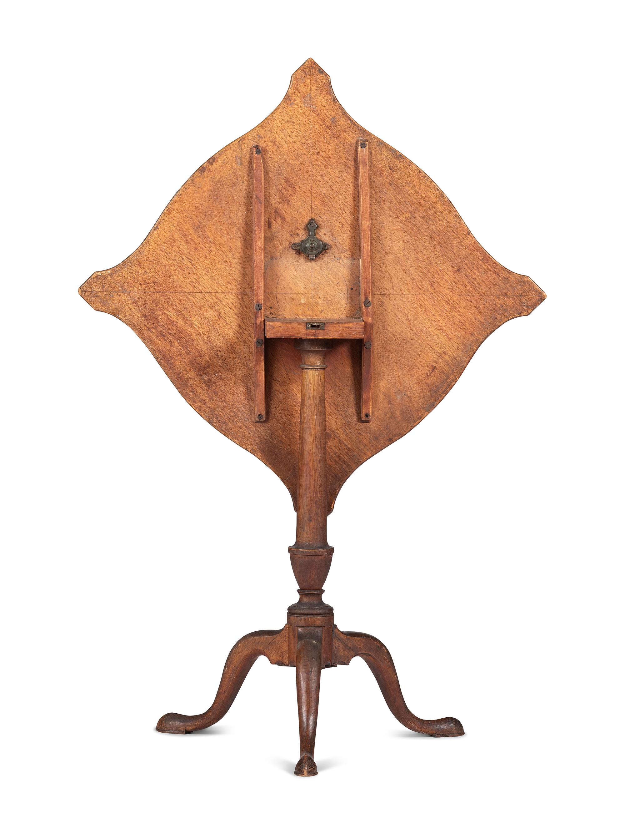 A Federal Carved and Turned Mahogany Handkerchief Tilt-Top Candlestand