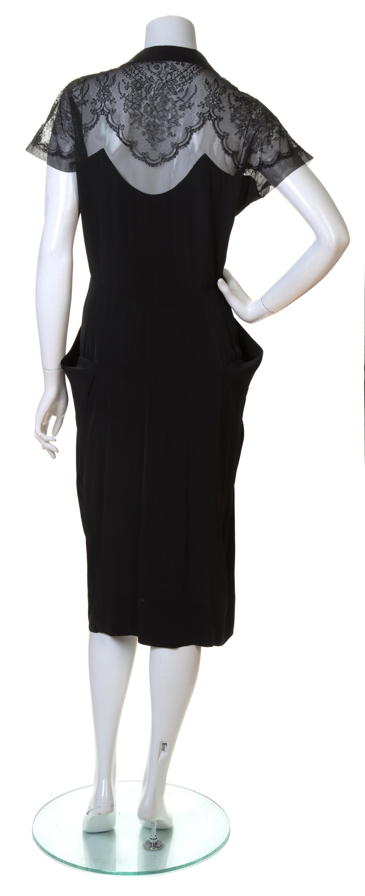 A Dorothy O'Hara Black Silk Wrap Cocktail Dress, No size.
