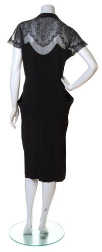 A Dorothy O'Hara Black Silk Wrap Cocktail Dress, No size.