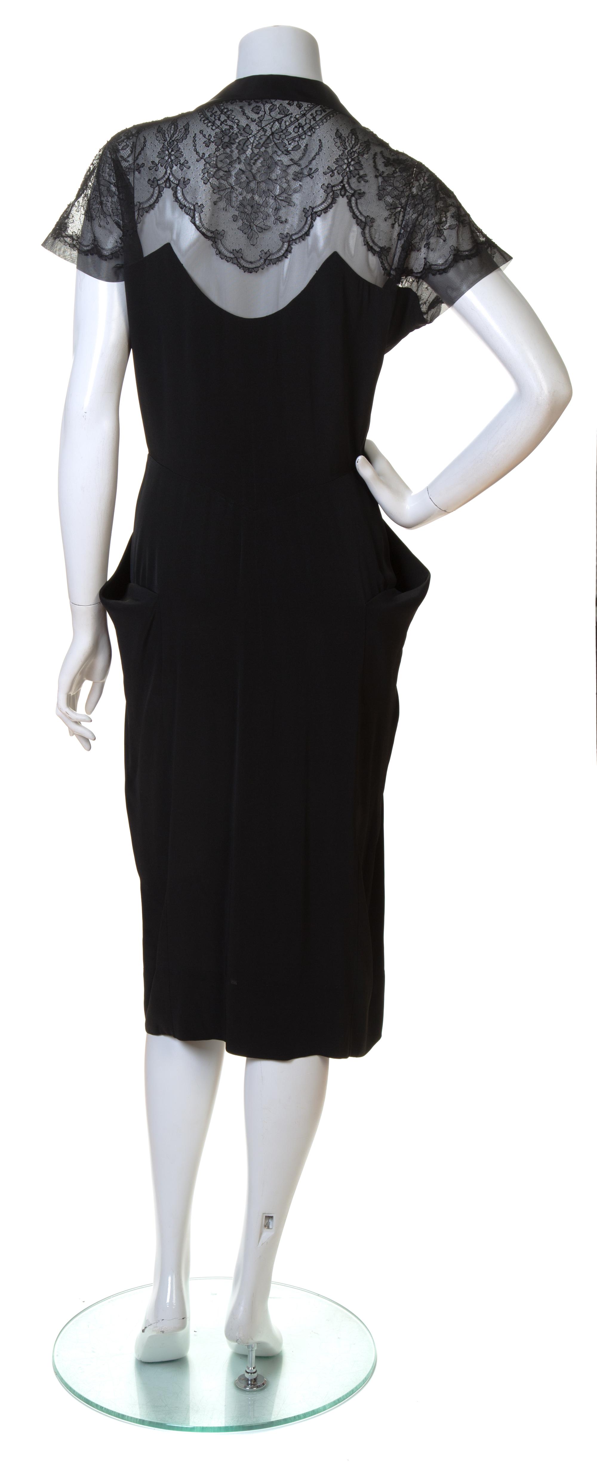 A Dorothy O'Hara Black Silk Wrap Cocktail Dress, No size.