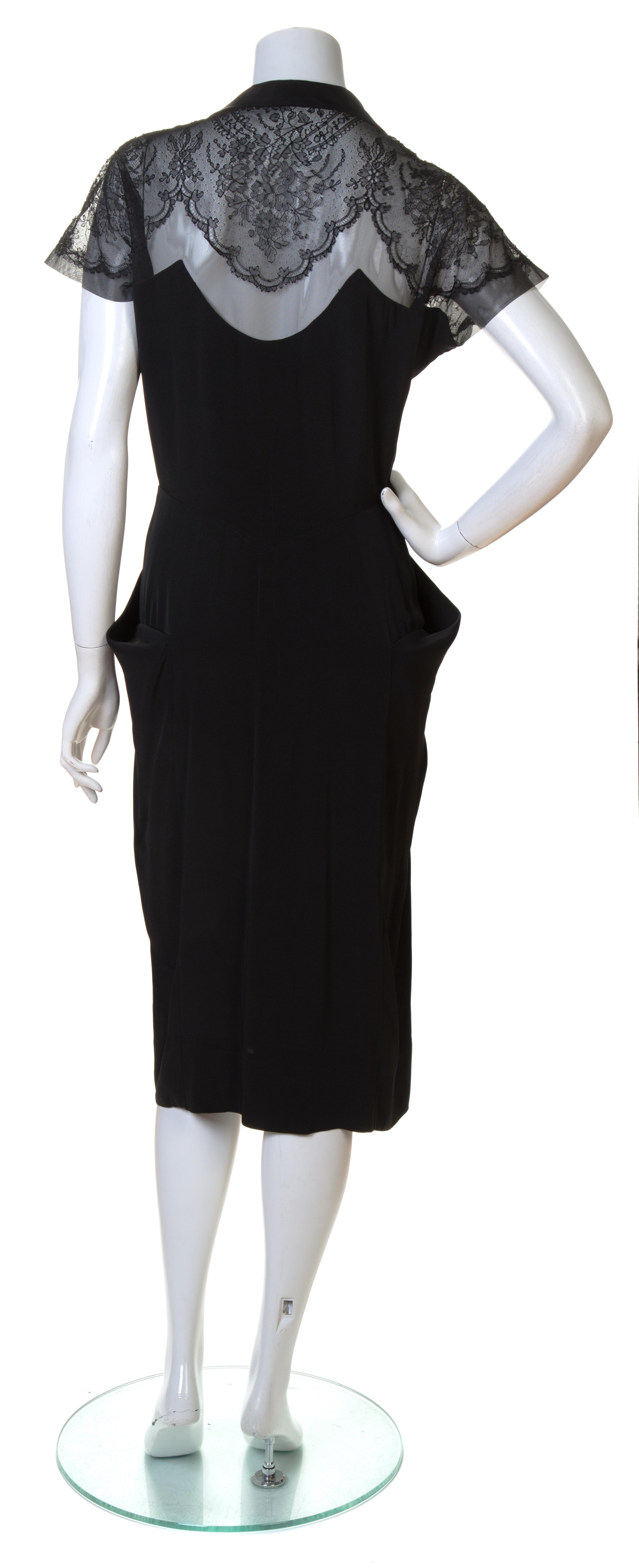 A Dorothy O'Hara Black Silk Wrap Cocktail Dress, No size.