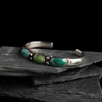Navajo Chiseled Ingot and Turquoise Cuff Bracelet