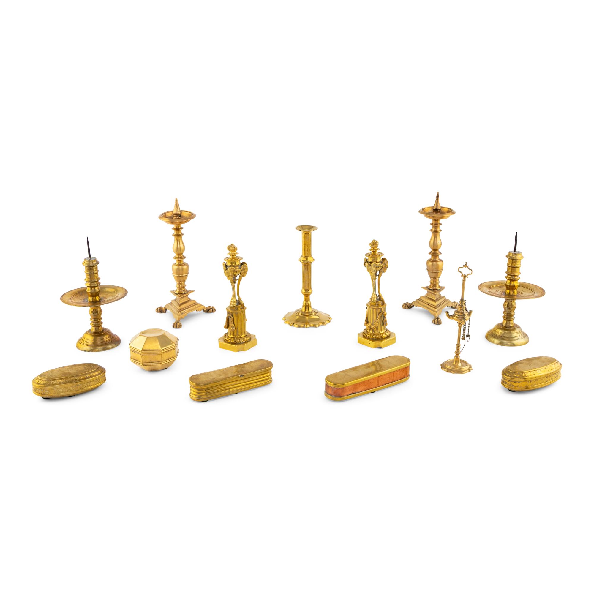 A Group of Continental Brass Table Articles