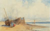 On the French Coast Near Calais , together with a work by an unknown artist
