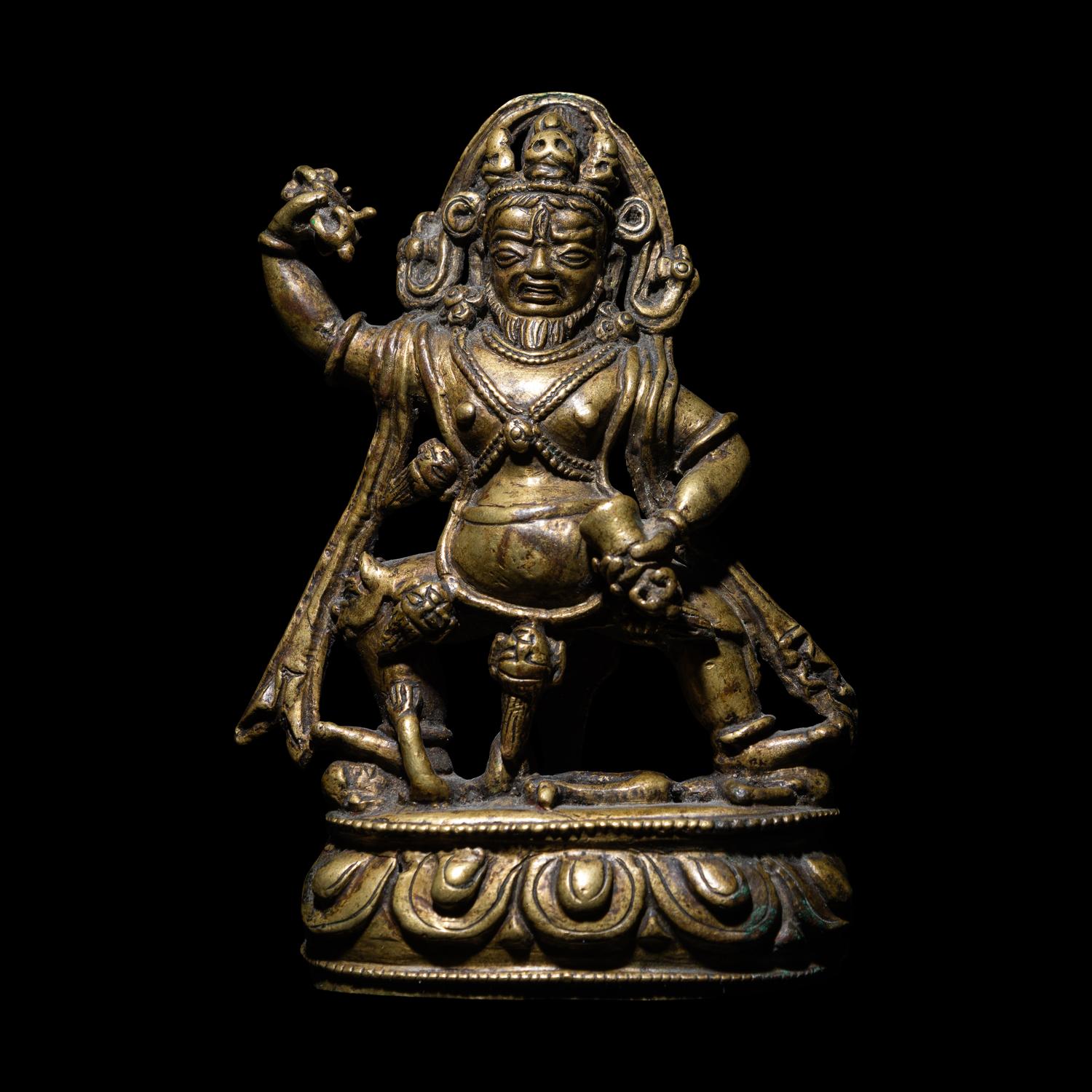 A Tibetan Copper Alloy Figure of Vajrapani, 16th/17th Century 十六/十七世紀 西藏銅金剛手菩薩