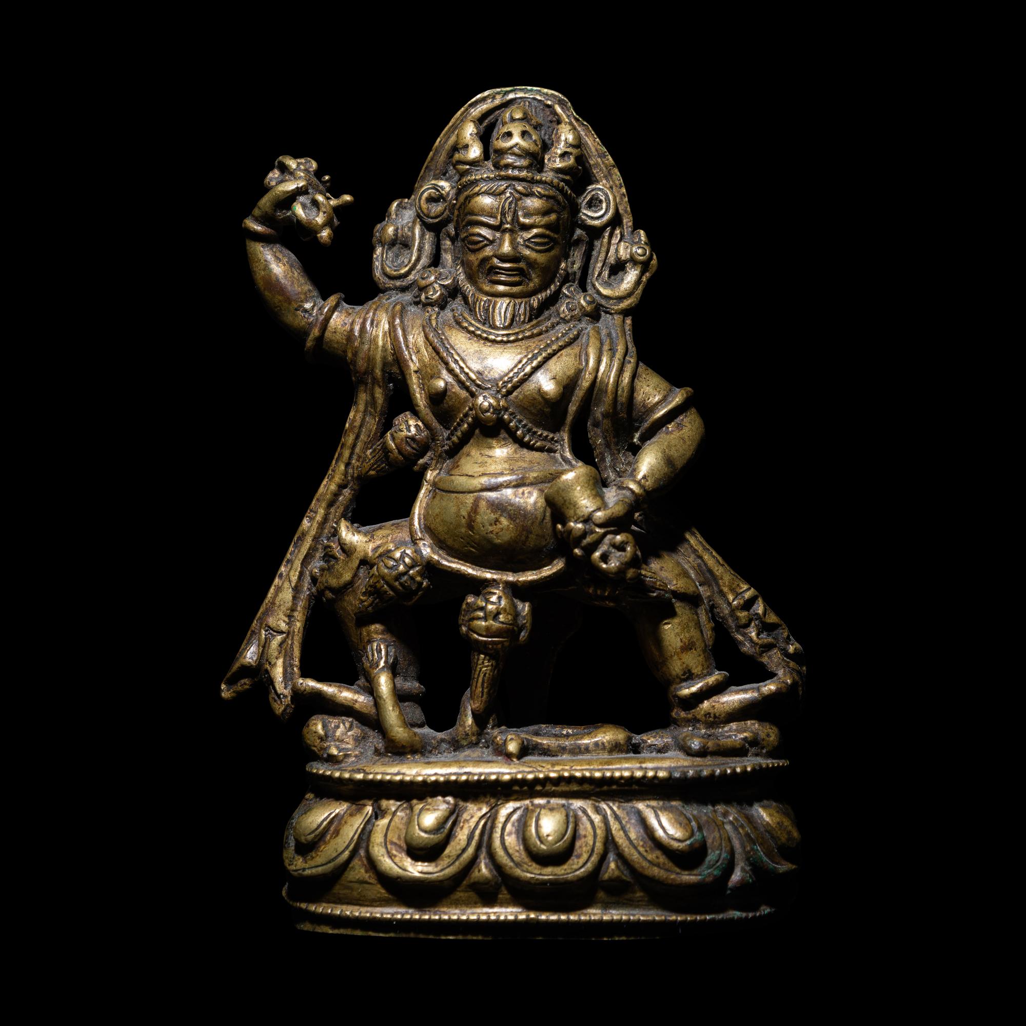 A Tibetan Copper Alloy Figure of Vajrapani, 16th/17th Century 十六/十七世紀 西藏銅金剛手菩薩