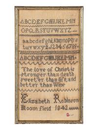 Six Needlework Embroidered Schoolgirl's Samplers