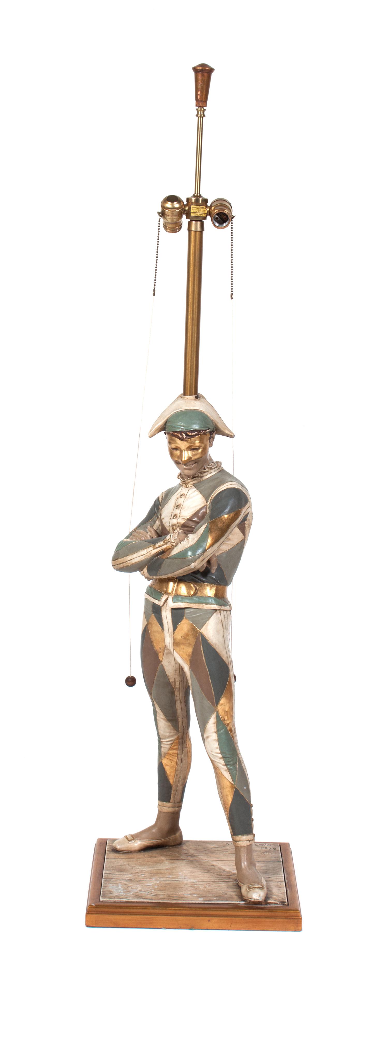 A Marbro Harlequin Standing Lamp Height 54 1/2 inches. — AFTER RENE ST. MARCEAUX (1845-1915)