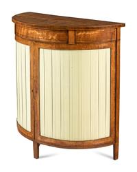 A George III Satinwood Demilune Side Cabinet