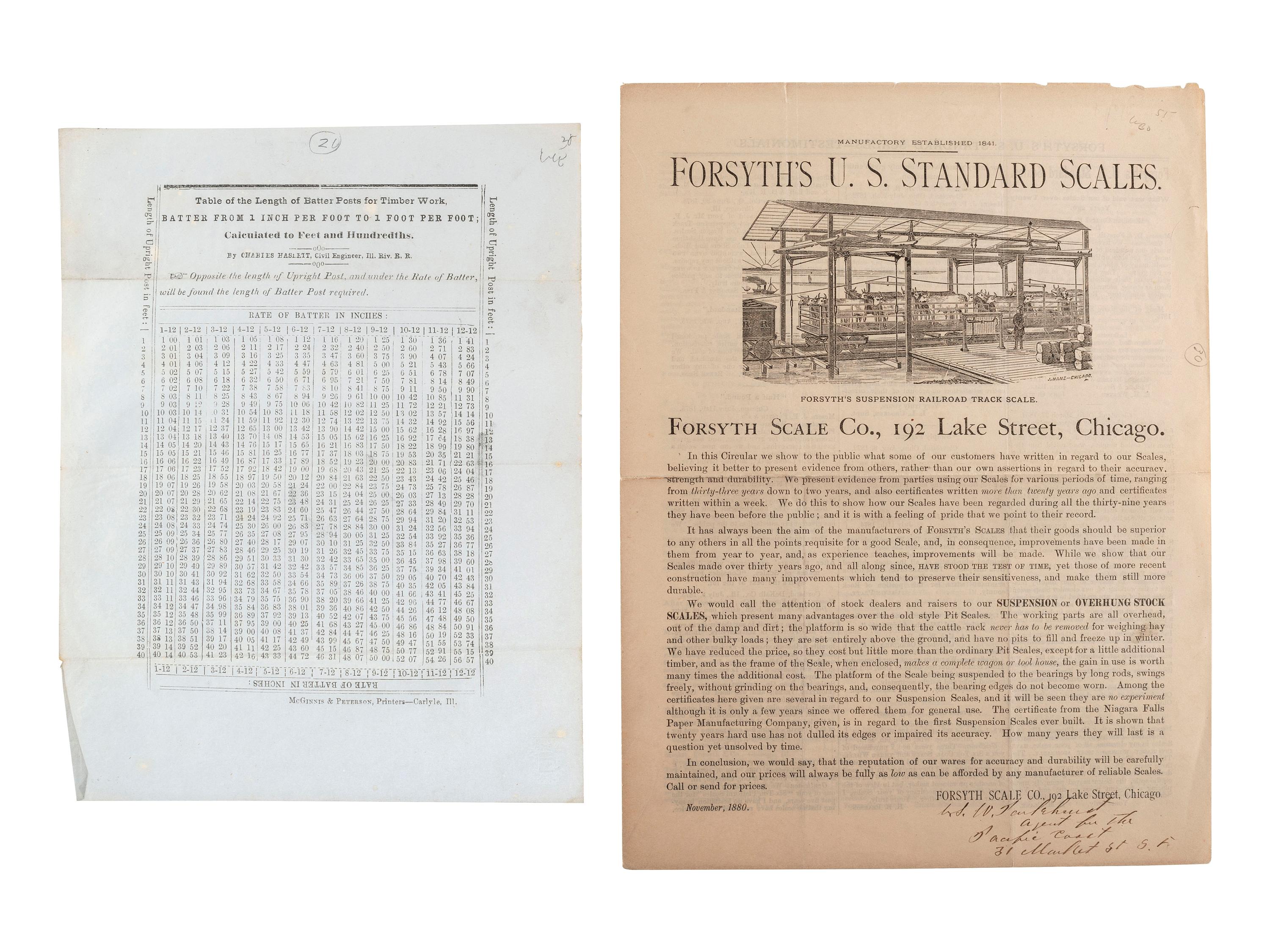 [ADVERTISING]. A group of 19th-century broadsides, handbills, and other advertising-elated ephemera.