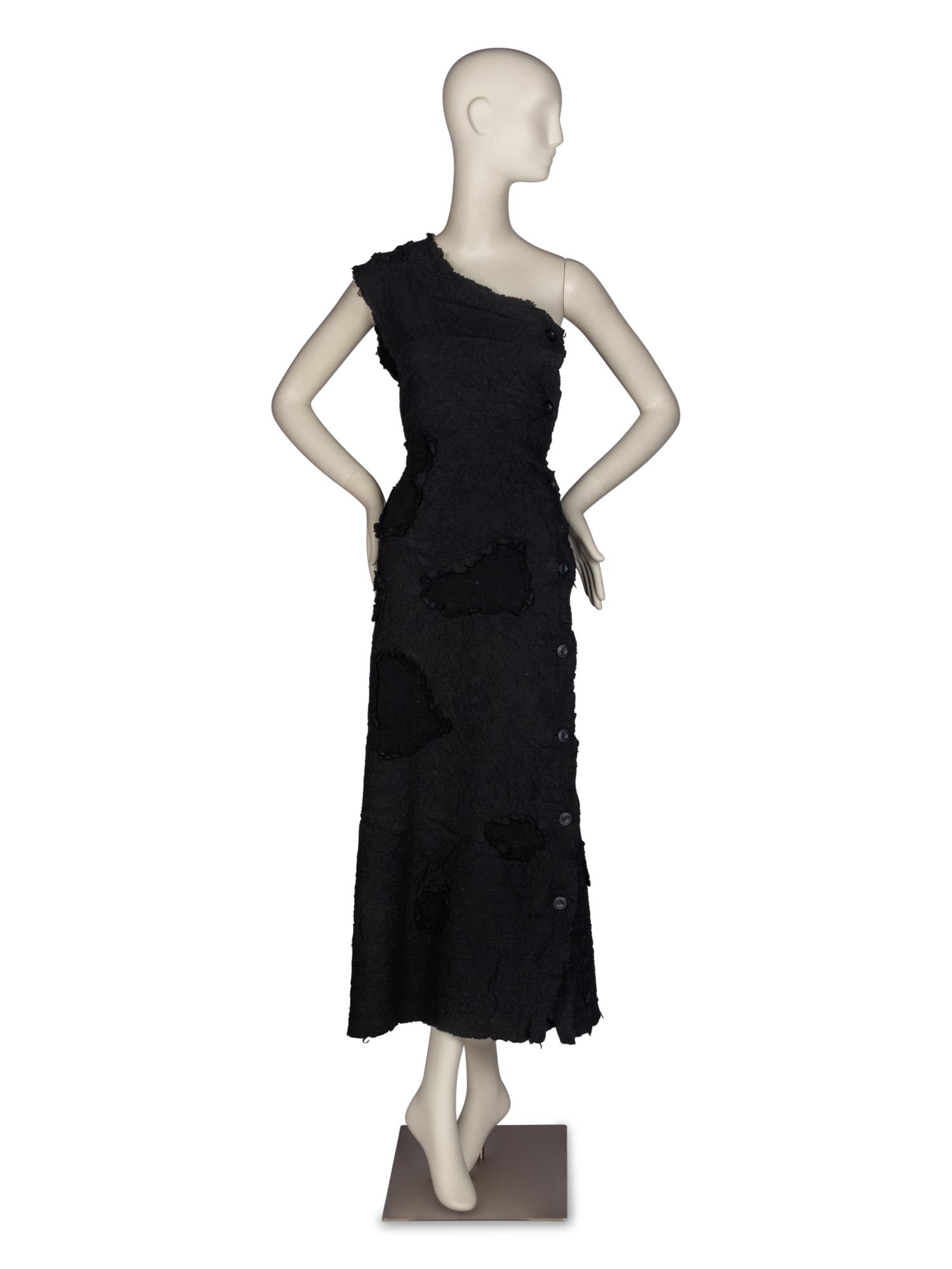 Issey Miyake Black One-Shoulder Gown
