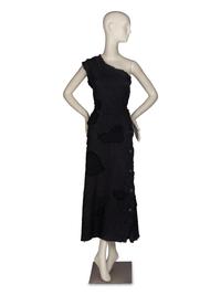 Issey Miyake Black One-Shoulder Gown