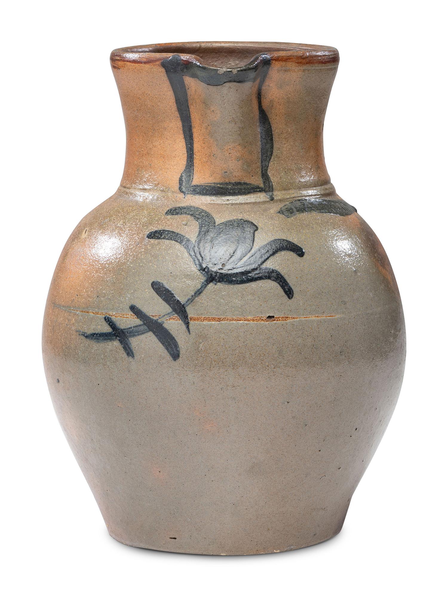 A Rare David Albright Cobalt Decorated 'Tulip' Pitcher