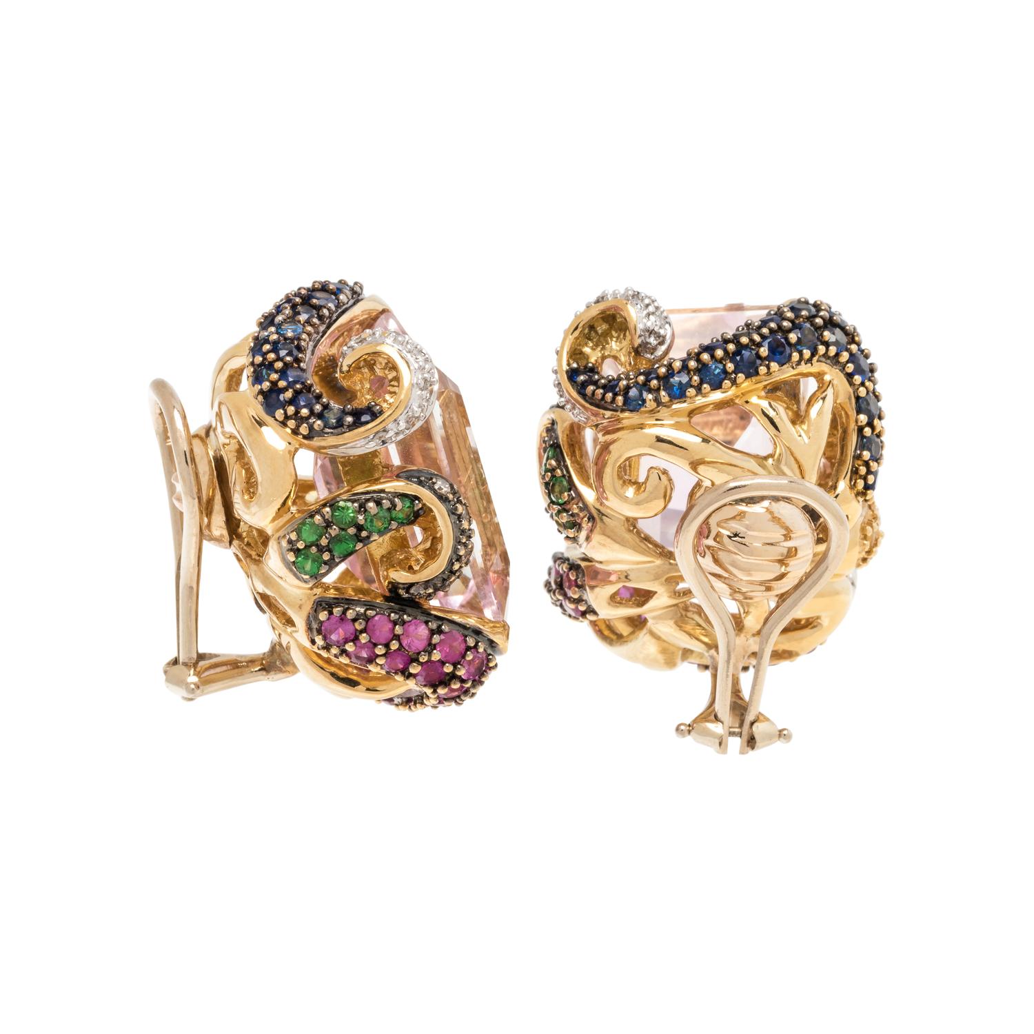 MULTIGEM AND DIAMOND EARCLIPS