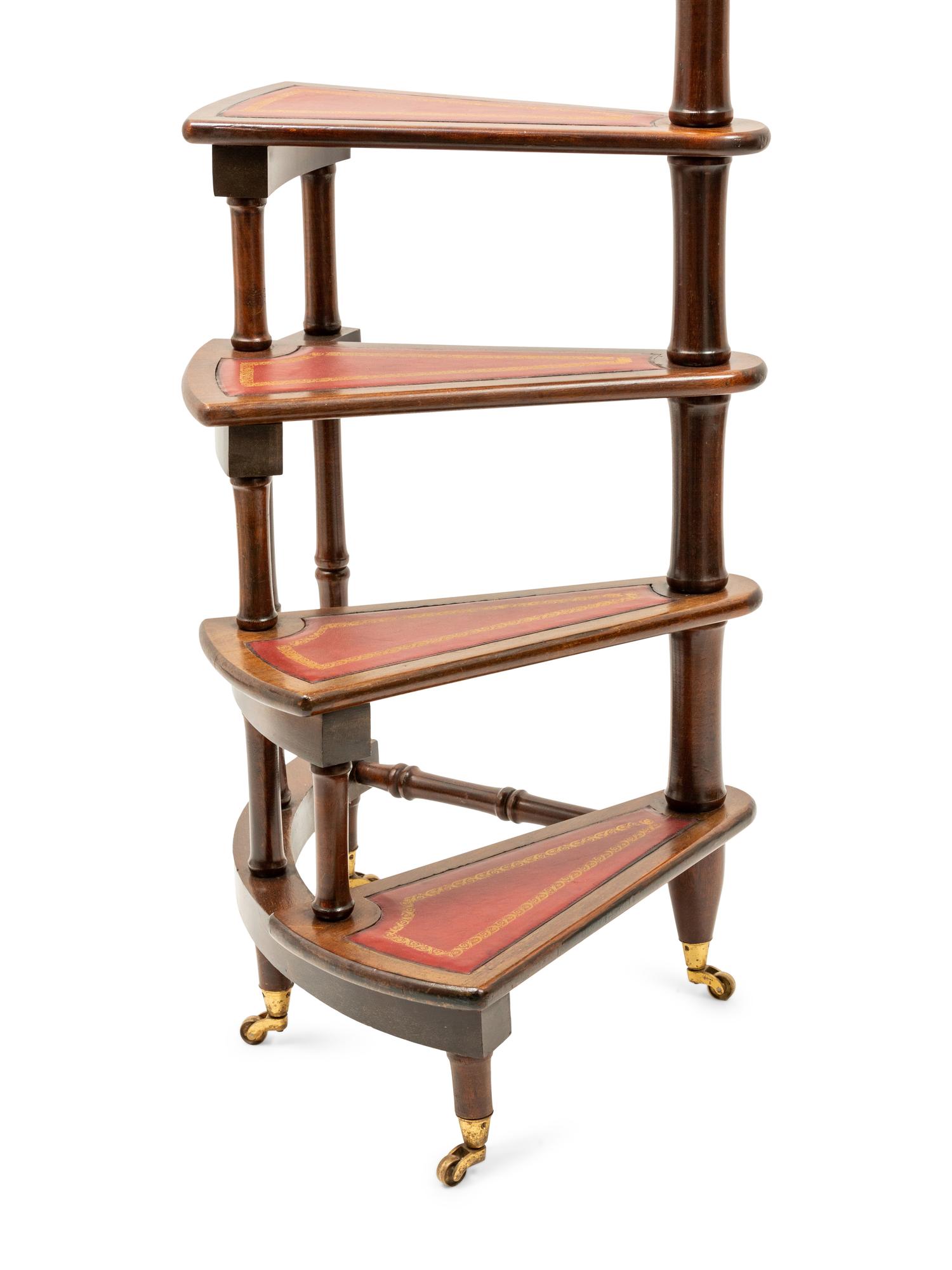 A Set of Edwardian Mahogany Library Steps