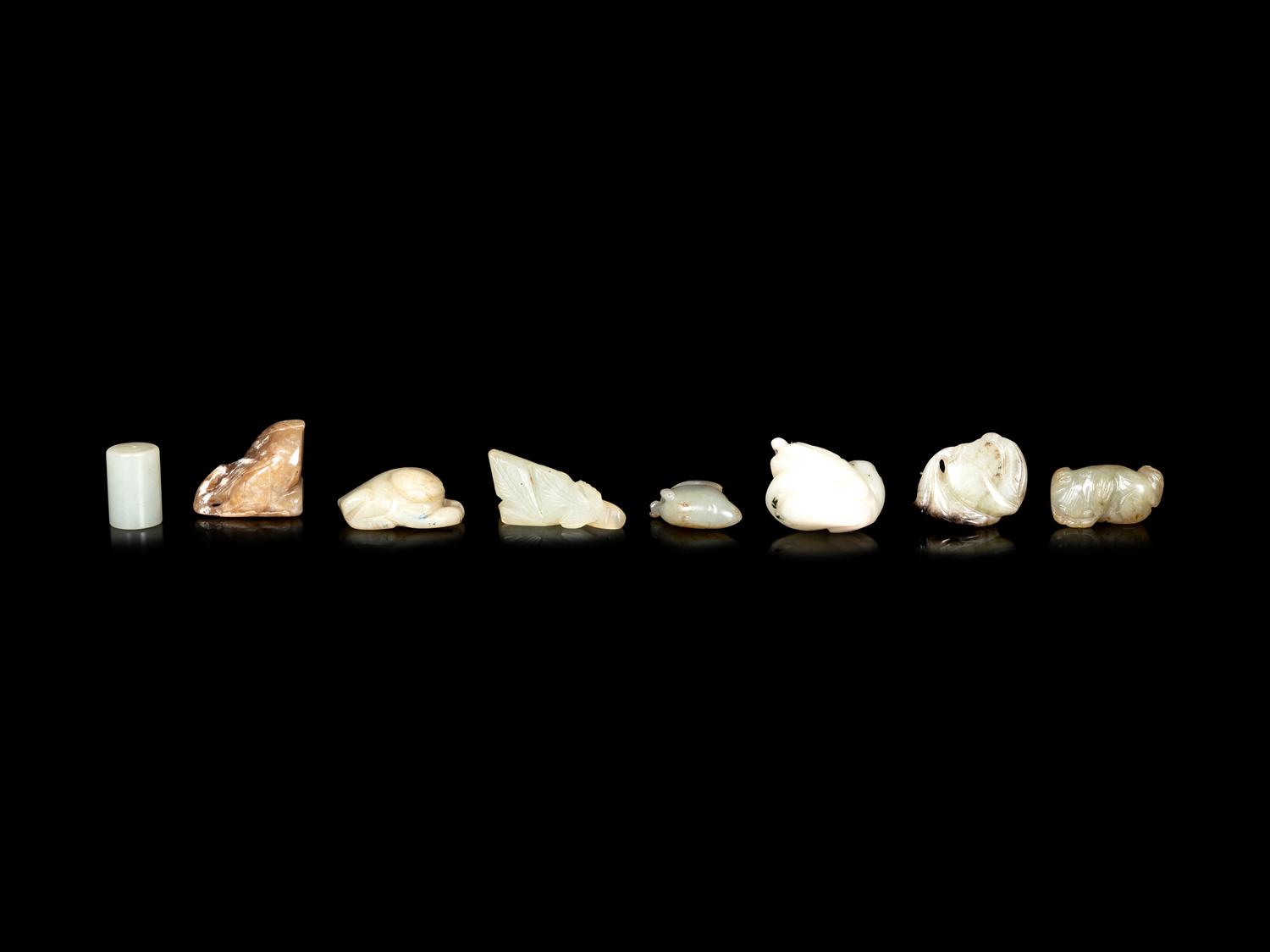 Eight Chinese Hardstone Articles