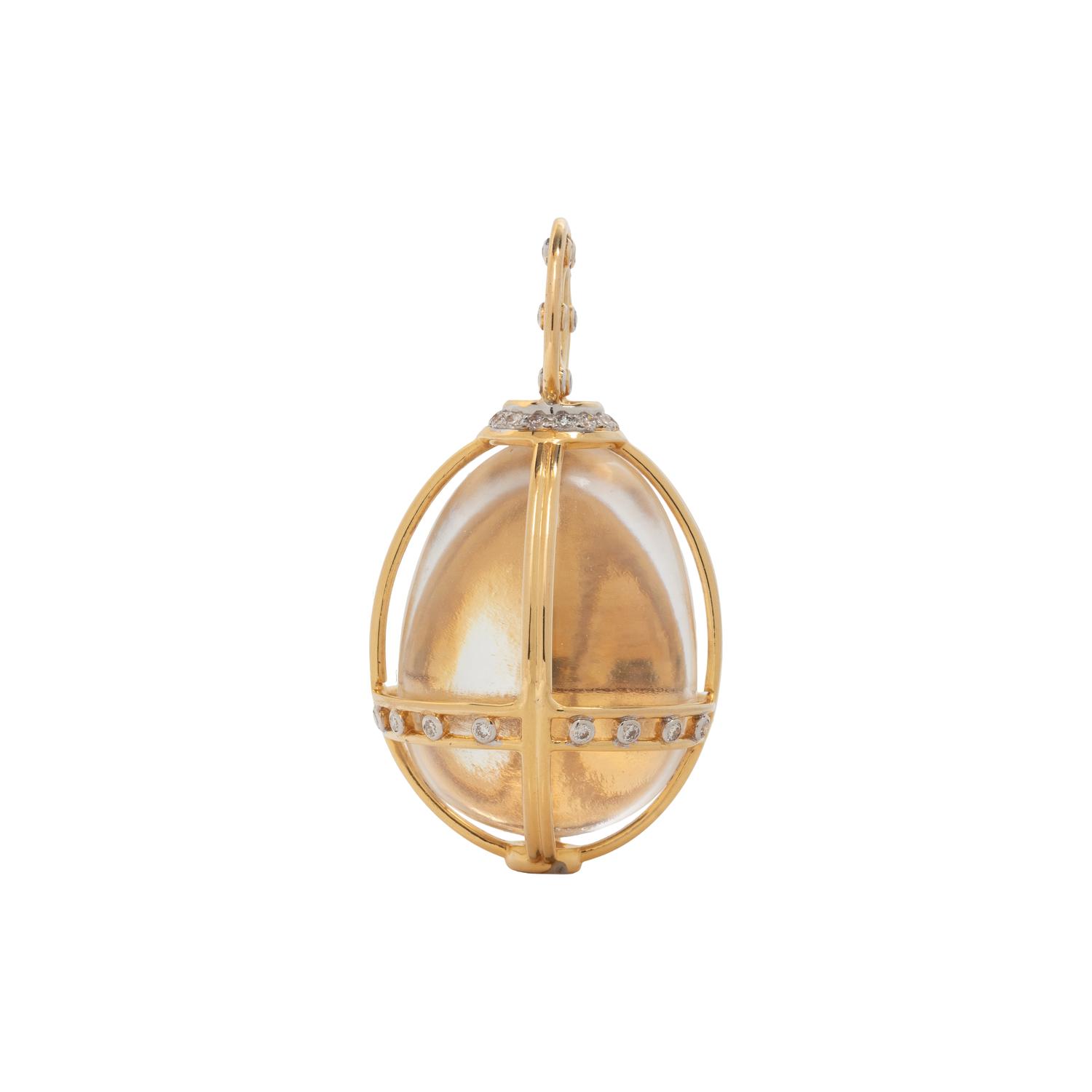 ROCK CRYSTAL AND DIAMOND PENDANT