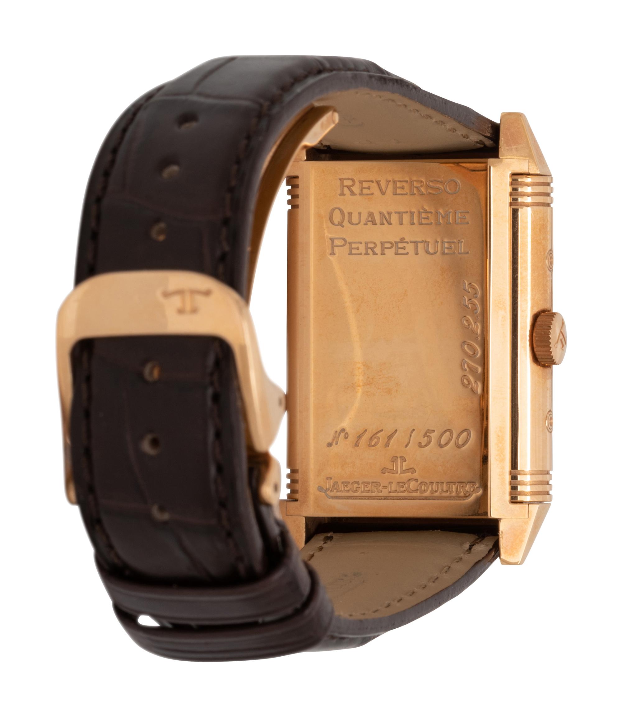 JAEGER-LECOULTRE, REF 270.2.55 18K YELLOW GOLD 'REVERSO QUANTI È ME PERPÉTUEL' RETROGRADE WATCH