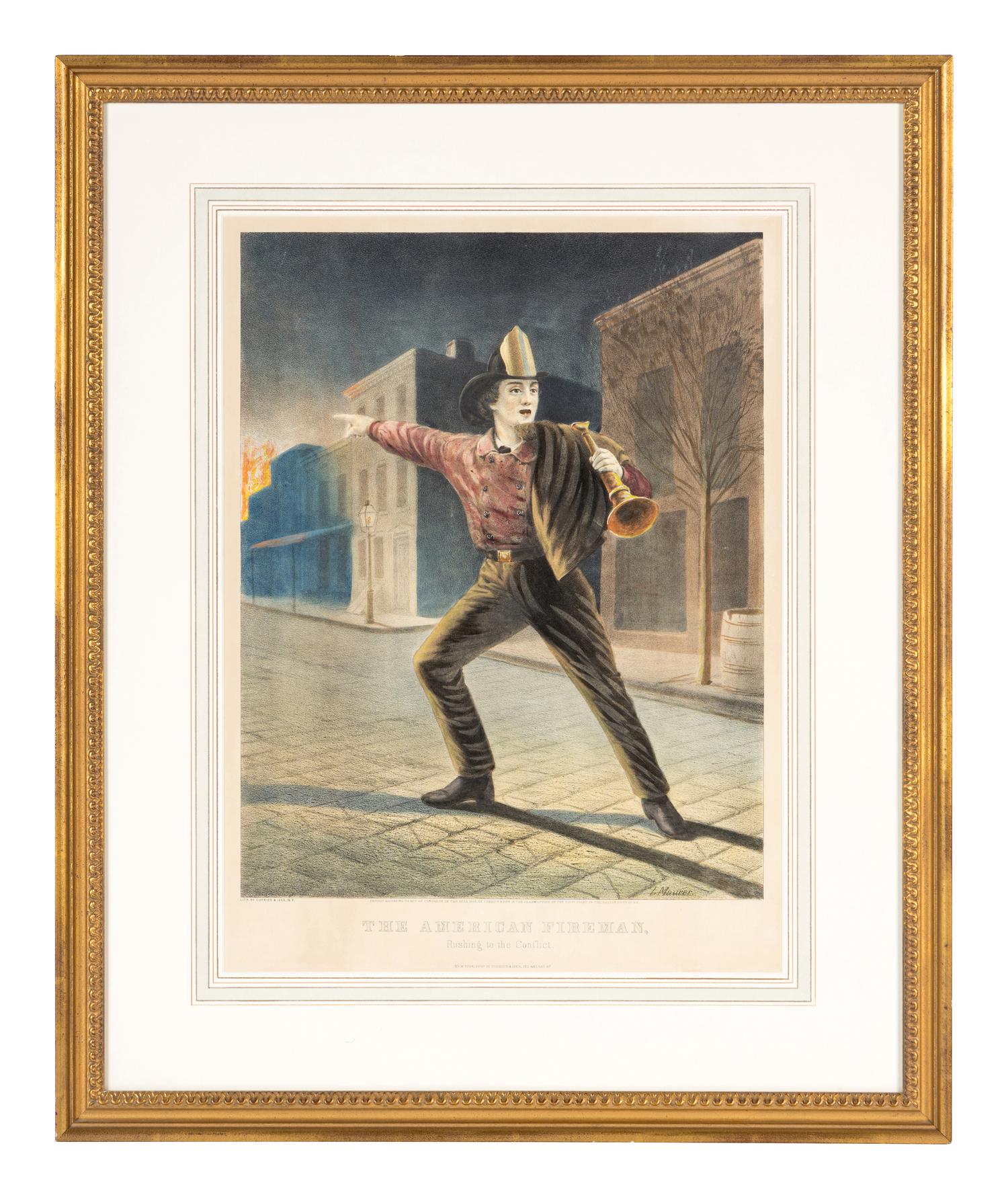 CURRIER and IVES, publishers -- After Louis Maurer. A group of 4 prints from the American Fireman series, comprising: