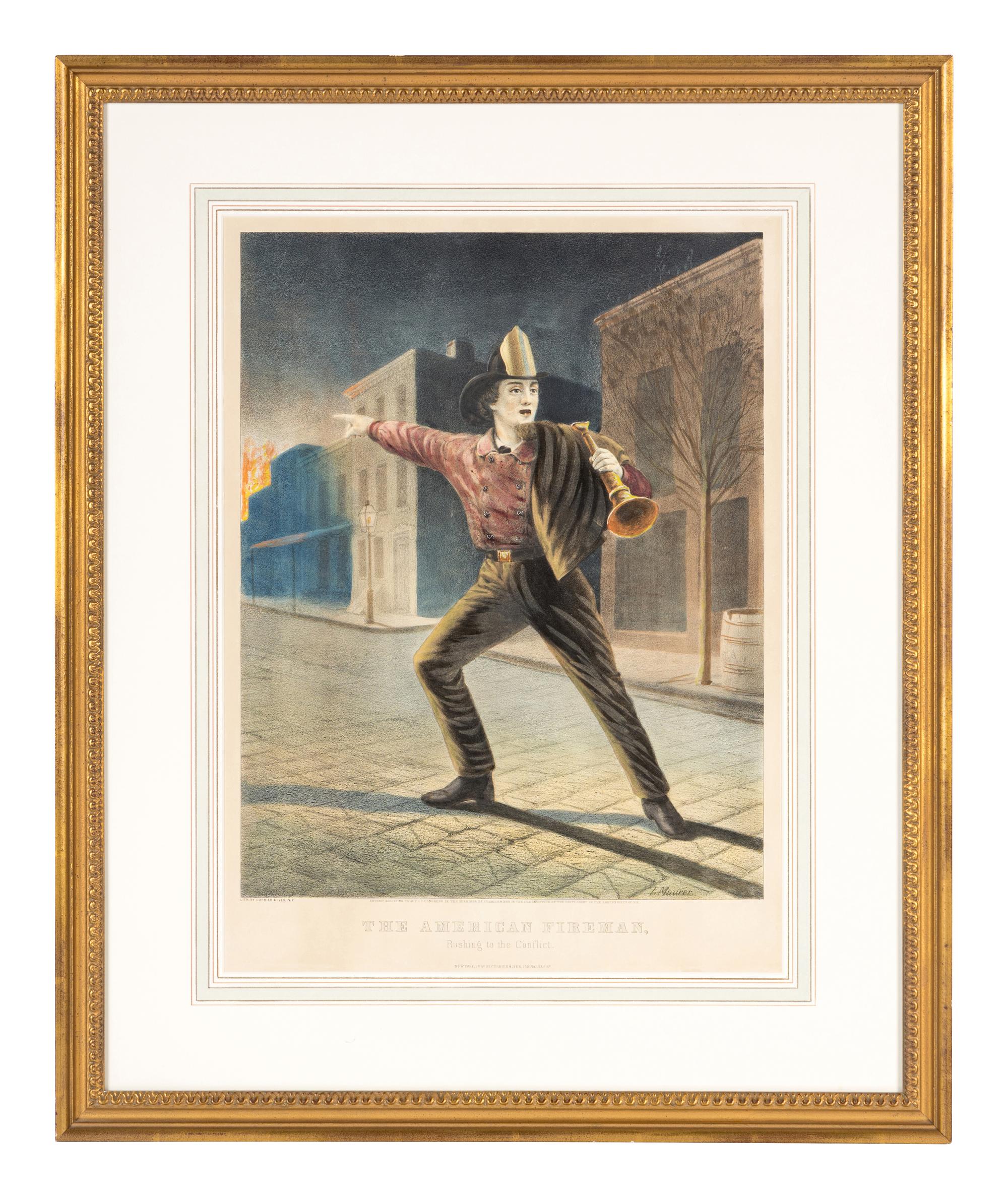 CURRIER and IVES, publishers -- After Louis Maurer. A group of 4 prints from the American Fireman series, comprising: