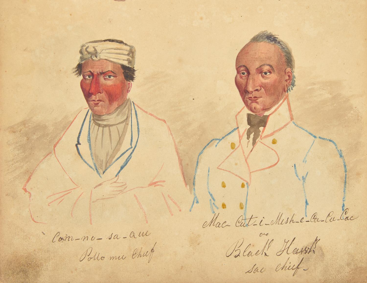 [Native Americana] [Lewis, James Otto] Schweighofer, Julius. Near-Contemporary Sketchbook of Images from James Otto Lewis' "Aboriginal Port Folio"
