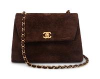 Chanel Brown Suede Flap Bag