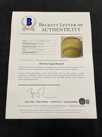 A President Bill Clinton Signed Autograph Baseball (BAS Beckett Authentication Services Certified),