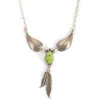 Southwestern Feather Motif Necklace Length 17 inches