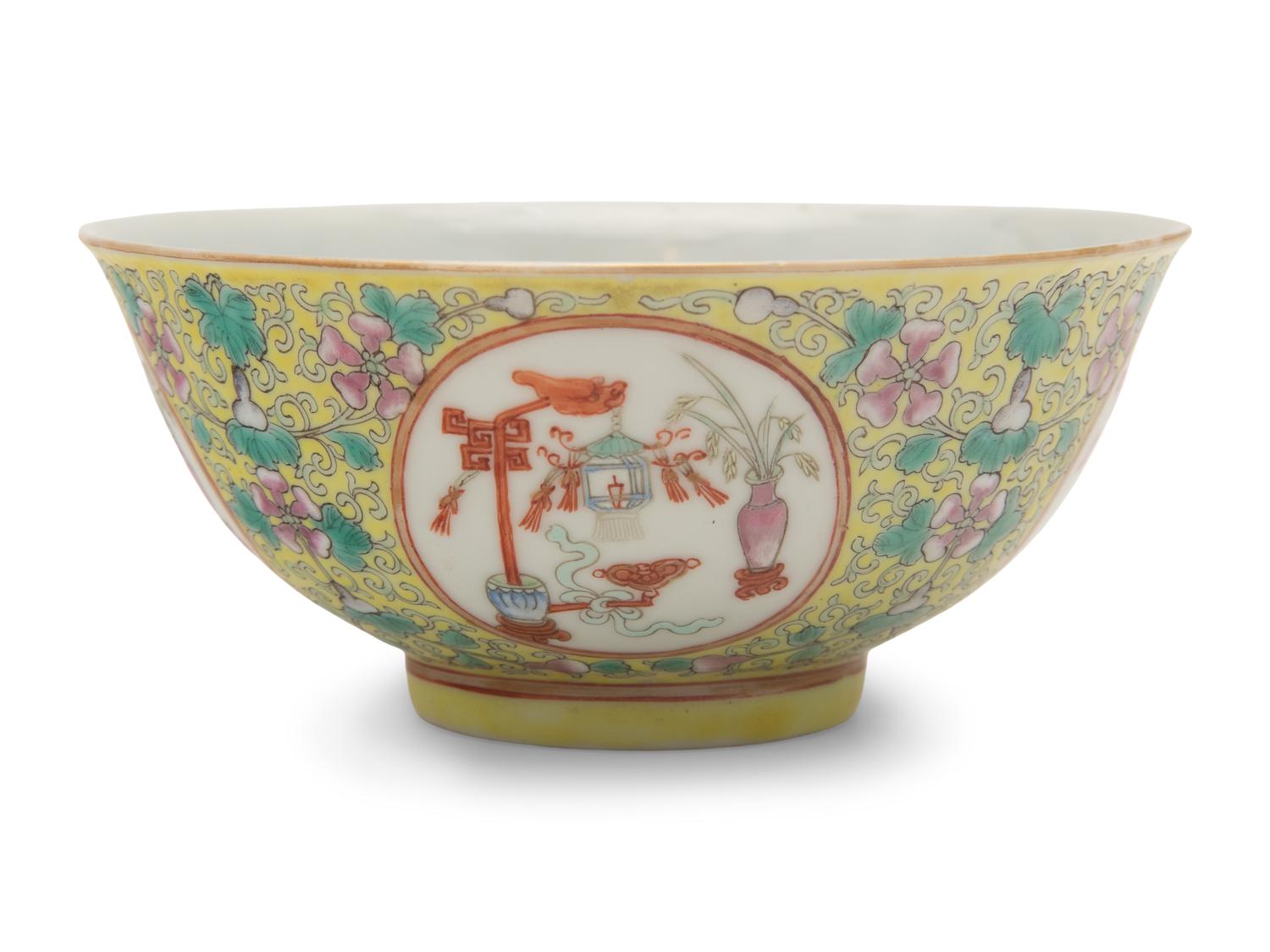 Three Chinese Famille Rose Bowls