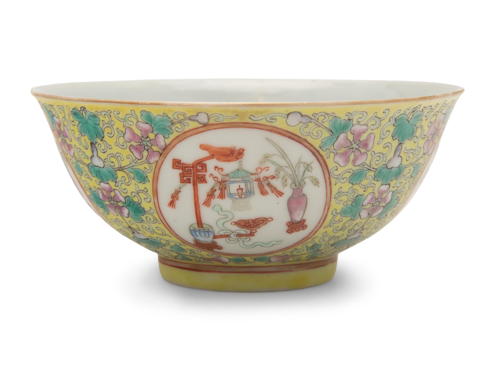 Three Chinese Famille Rose Bowls
